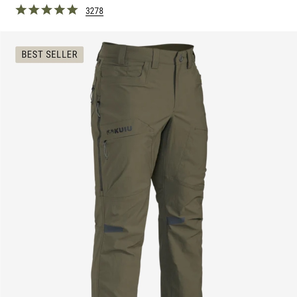 KUIU Men's Cargo Pants in Olive Green